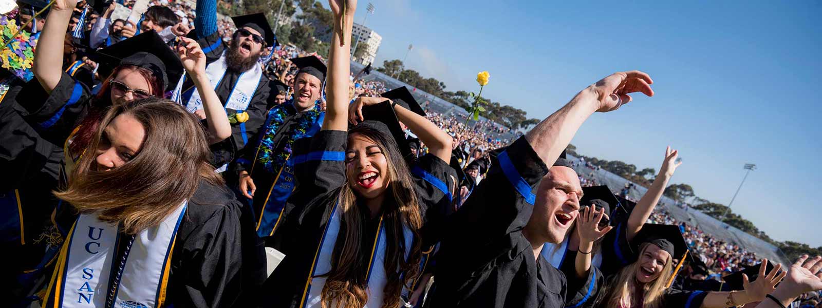 UC San Diego students celebrating graduation