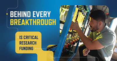 behind every breakthrough is critical research funding graphic