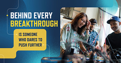 behind every breakthrough is someone who dares to push forward graphic
